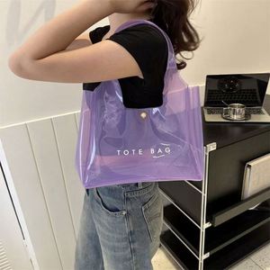 Large Capacity Pvc clear <b>Plastic</b> Tote Bag Colorful Makeup Bag Wholesale Jelly Bag for Travel - Product Image 4