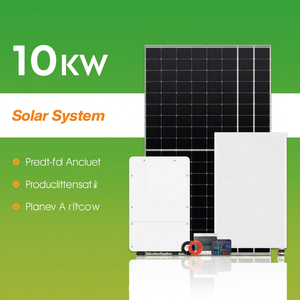 แผงโซลาร์เซลล์สำหรับบ้านขนาด 10kW 20kW พร้อมตัวควบคุม MPPT แบตเตอรี่ลิเธียมไอออน และอินเวอร์เตอร์ ชุดระบบพลังงานแสงอาทิตย์ครบชุด - Product Image 1