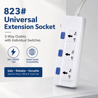 Stop Kontak Listrik Universal Tiga Lubang dengan Colokan yang Dapat Disesuaikan, Panjang Kabel Dapat Diatur, Sakelar Independen, dan Tahan Lama untuk Ruangan Bawah Tanah