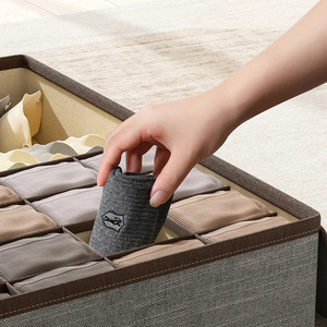 Caja organizadora de ropa interior con diseño de cajón y múltiples compartimentos, contenedores de almacenamiento de tela transpirable, calcetines, sujetadores, divisor de armario - Product Image 3