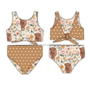 2023サマーガールズブティックビーチ水着ベビーガールセット子供リバーシブルビキニサマー2ピースビーチウェア - Product Image 4