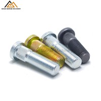Boulons de roue moletés zingués et oxydés noirs avec écrous pour voitures particulières et camionnettes – Assortiment de fixations de moyeu de roue