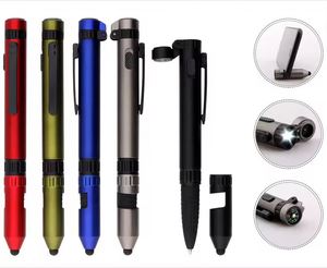 Stylo multifonction sportif innovant en plastique, 6 outils en 1, logo personnalisé, 1,0 mm, pour tournevis, support de smartphone, gadget professionnel - Product Image 4