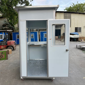 Cabine <span class=keywords><strong>de</strong></span> sécurité miniature portable en acier gris clair personnalisée 1,2*2m, panneau sandwich imperméable, <span class=keywords><strong>chantier</strong></span> <span class=keywords><strong>de</strong></span> construction - Product Image 5