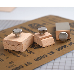Bloc de ponçage en bois carré, coin biseauté, bloc de ponçage naturel fait à la main, outil de polissage de bord en cuir, bricolage, artisanat du cuir - Product Image 3
