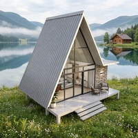 Hôtel modulaire de luxe en acier pliable en forme de A, résistant aux ouragans, pour résidence insulaire côtière, design moderne résidentiel