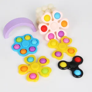 Nuevo diseño de juguetes Fidget juguete sensorial Push Pop burbuja llavero dedo Spinner Simple mano vástago Pad Spinner