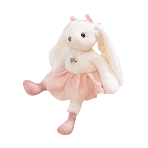 Boneka hewan-pendamping kenyamanan-mainan mewah hewan Ultra lembut 35cm hewan ternak-2 warna Asst. Kelinci dengan rok - Product Image 1