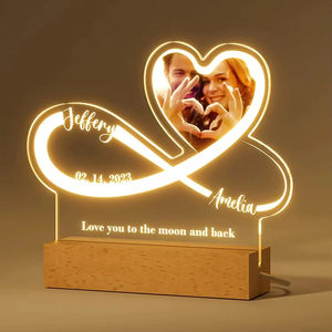 Lámpara de Fotos 3D Personalizada, Foto y Texto Personalizados, Regalo de Luz Nocturna 3D para San Valentín, Aniversario de Bodas, Cumpleaños - Product Image 2