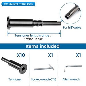 ชุดราวกันตกแบบซ่อนสายเคเบิลสแตนเลส Ed ขนาด 18 นิ้ว สำหรับลวดสลิงขนาด 1/8 นิ้ว ใช้ภายนอกอาคาร - Product Image 5