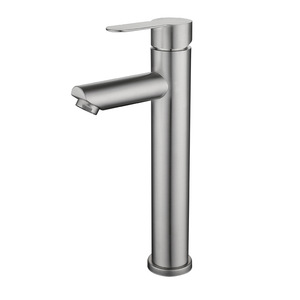 Robinet de lavabo surélevé Himans en acier inoxydable 304, monocommande, à poser sur le comptoir, style moderne, avec cartouche céramique - Product Image 5