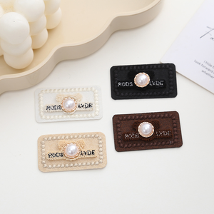 Erkoumi Popular Custom Patches Embroidered Christmas Fashion Style Embroidery Patch Pearl Iron on Patches for Letter Label Decor - Product Image 6