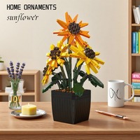 Moule Roi 24111 2025 Nouveau Bouquet de Tournesol DIY Pot de Fleur Bonsaï Modèle Kit pour Enfants Adultes Cadeau Créatif Blocs de Construction Ensembles