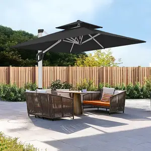 Custom Villa Outdoor Garden Furniture Swimming Pool Aluminum Beach Cantilever Parasol Beach Sun Umbrella