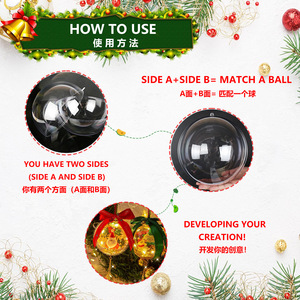 Bolas de Navidad acrílicas de 4-20 cm, redondas, huecas, transparentes, decoraciones colgantes para árboles, adornos, manualidades DIY - Product Image 4