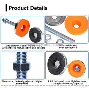 Chân Vít Cân Bằng Chân Máy Bằng Thép Cacbon Chịu Lực Nặng Có Thể Điều Chỉnh Dia-80 Đế Trượt M20 - Product Image 3