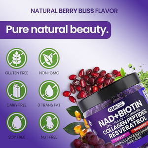 Gomitas de NAD+ Resveratrol Berberina Biotina Colágeno Queratina Zinc Vitamina K2 D3 Suplementos de NAD para Cabello y Uñas Adultos - Product Image 5