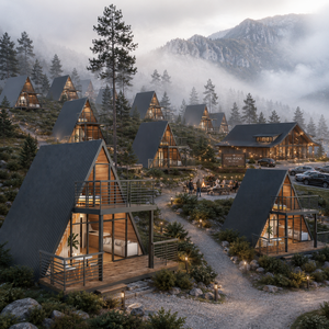 Casas Triangulares Prefabricadas Modernas para Eco Resorts, Airbnb y Campamentos Turísticos con Diseño Minimalista - Product Image 1