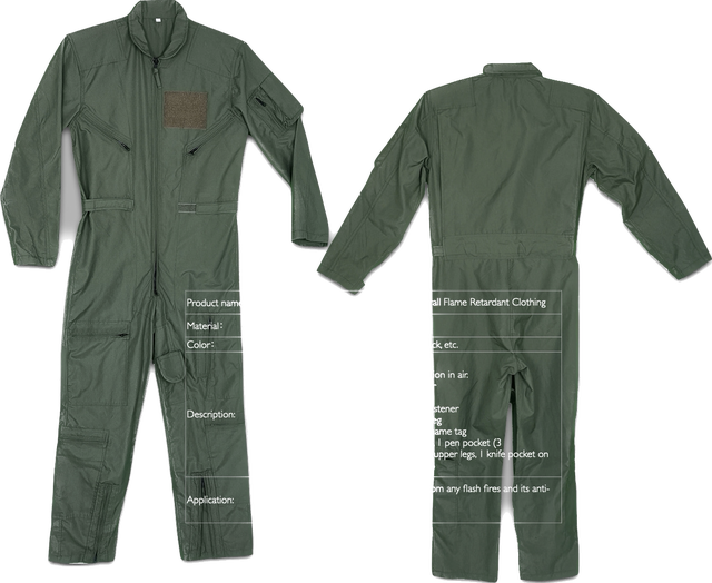 Lightweight Cotton Pilot Suit Flame Resistant Flying Clothing Aviation Coveralls FR Design