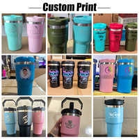 Bouteilles d'Eau Rose Mignonnes pour Enfants avec Logo Personnalisé, Gobelet de 20 oz pour Enfant avec Poignée, Tasse Thermos sous Vide de Dessin Animé pour Extérieur
