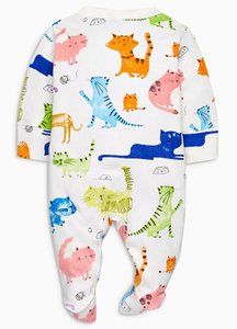 Meilleurs cadeaux pour bébés filles : Combinaison-pyjama en coton imprimé chat pour bébé - Product Image 4