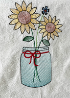Serviettes en toile de sac à farine pour arrangements floraux, serviette brodée, torchon de cuisine brodé, décoration pour bocaux Mason, torchon de cuisine.