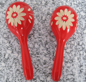 Maracas เขย่าไม้หลากสีเขย่าด้วยมือกระทบกับทรายของค้อนด้วยจังหวะซัลซ่าสำหรับงานปาร์ตี้เกม - Product Image 2