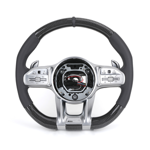 Volant personnalisé en cuir semi-synthétique et fibre de carbone pour Mercedes Benz Classe E W213 W212 W176 W221 W222 C292 <span class=keywords><strong>GLE</strong></span> W166 53 63 <span class=keywords><strong>E53</strong></span> <span class=keywords><strong>AMG</strong></span> - Product Image 1
