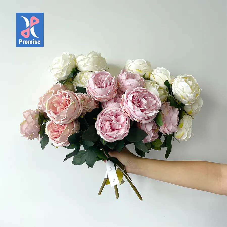 結婚式の人工ルーズフラワーのための茎とシングルデザインの花のカラフルなバラを約束します