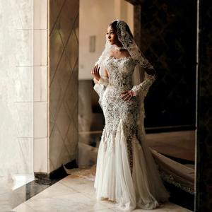 Buy Full Beaded Corset Wedding Dress Velvet Luxurious Feel | Alibaba.com