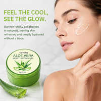 Gel Hydratant à l'Aloe Vera, Gel Visage et Corps Apaisant, Éclaircissant, Réparateur Après-Brûlure, Crème Douche à l'Aloe Vera pour Soins de la Peau