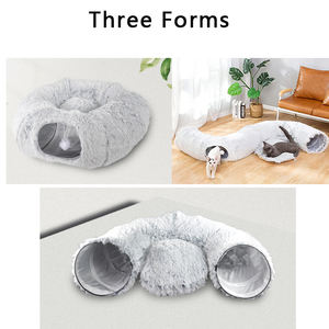 Cama de túnel para gatos de interior con cojín lavable, felpa cálida y esponjosa para gatitos, cachorros, cama de túnel para perros y gatos - Product Image 5