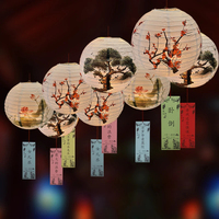 Fleur ronde papier lanterne abat-jour japonais chinois Style oriental lumière Restaurant mariage décor à la maison cadeaux