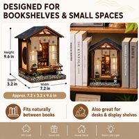 Moss Lamp Court DIY Model Rumah Kabin Kayu Tiga Dimensi Rakitan Miniatur Rumah Jepang