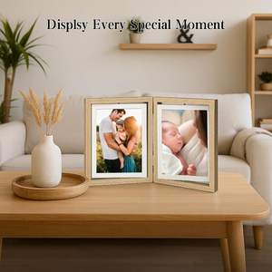Picture <strong>Frame</strong> Rotating Double Sided Display for Desk and Tabletop Wooden Floating <strong>Photo</strong> <strong>Frame</strong> Picture <strong>Frames</strong> for Home and Office - Product Image 4