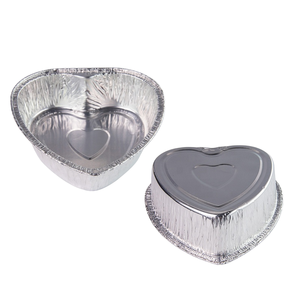 Contenedor desechable de papel de aluminio en forma de corazón para tartaletas, bandejas de papel de aluminio para hornear, suministros de grado alimenticio, bandeja para tartaletas de huevo - Product Image 1