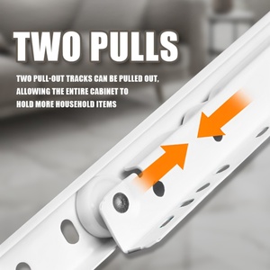 Furniture Hardware Bedroom Gym Dining Hotel <b>Iron</b> <b>Roller</b> Sliding Cabinet Drawer Slide Silent Easy Installation Powder Coated - Product Image 2