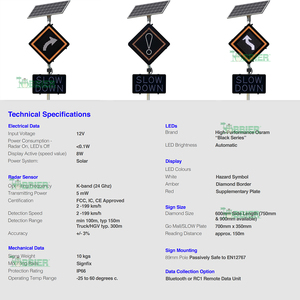 <span class=keywords><strong>ป้าย</strong></span><span class=keywords><strong>จราจร</strong></span>เตือนความเร็วแบบดิจิตอล ใช้พลังงานแสงอาทิตย์ 24V ระดับการกันน้ำ IP66 ผลิตตามสั่งจากโรงงาน - Product Image 2