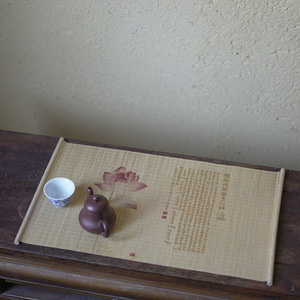 Bamboo Tea Mat Printed Zen Inspired Kung Fu Tea Ceremony Table Runner Heat Insulating Placemat Home Use Anji China - Product Image 1