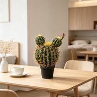Cactus artificiel décoratif en boule de 46 cm (1,5 pi) - Plante succulente artificielle persistante pour l'intérieur, idéale pour le Nouvel An et Halloween