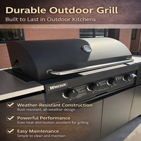 Cuisine extérieure modulaire moderne tout temps avec gril Kamado intégré, évier, robinet, tiroir coulissant et barbecue