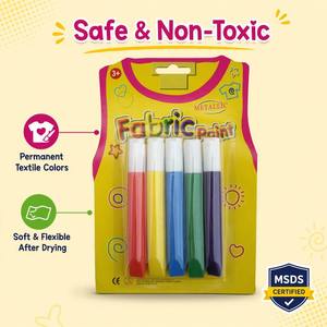 Juego de Pintura para Tela Segura y No Tóxica de 10 ml para Niños, Pintura para <span class=keywords><strong>Camisetas</strong></span> DIY, Colores Textiles Permanentes para Suministros de Arte Escolar - Product Image 6