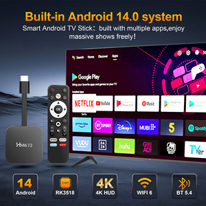 Nuovo <span class=keywords><strong>TV</strong></span> Stick Android 14 HS86 T2 con Chipset RK3518, Dual Wifi6 2.4G/5.8G e Assistenza Mouse, con Molteplici App - Nero - Product Image 2