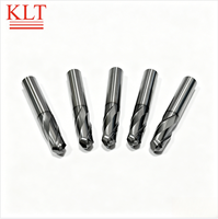 Fraise à queue sphérique en carbure KLT R0.2 50mm à 4 cannelures, revêtement TiAlN, pour usinage CNC, acier moulé, acier inoxydable, courbes 3D, ODM OEM
