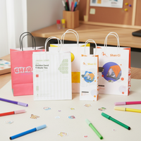 Sac en papier kraft imprimé numériquement personnalisable, écologique, coloré, pour cadeaux promotionnels d'entreprise, idéal pour les influenceurs