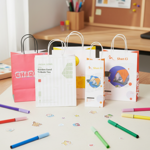 Bolsa de Papel Kraft Impresa Digitalmente, Ecológica y Personalizable, Bolso de Mano Colorido, Regalo Promocional para Empresas - Product Image 1