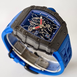 Reloj de pulsera de alta calidad con esfera esqueletizada RM-3501 de fábrica ZF, correa de caucho azul y negra, movimiento RMUL1 con correa de caucho azul de 13.5 mm - Product Image 5