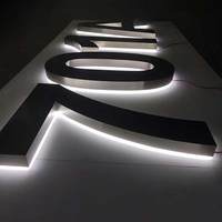Letrero Luminoso LED 3D Personalizado con Letras de Canal Inverso, Marco de Metal Acrílico, Letrero Publicitario Comercial para Interiores y Exteriores