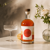 Botol Minuman Keras Kaca Bening 750ml Label Kustom, Botol Anggur Kaca Kosong untuk Vodka Whiskey Brandy