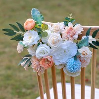 DREA Buket Mawar Buatan Hydrangea dalam Kotak Dekorasi Pernikahan Hadiah Ulang Tahun Gaya Modern Rangkaian Bunga